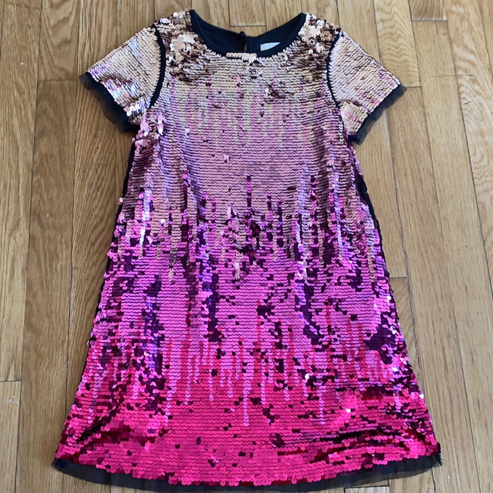 Pink Sequin Ombré Girl Dress